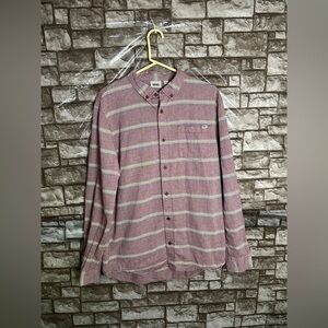 Vans Off The Wall Long Sleeve Striped Button Up Size Large